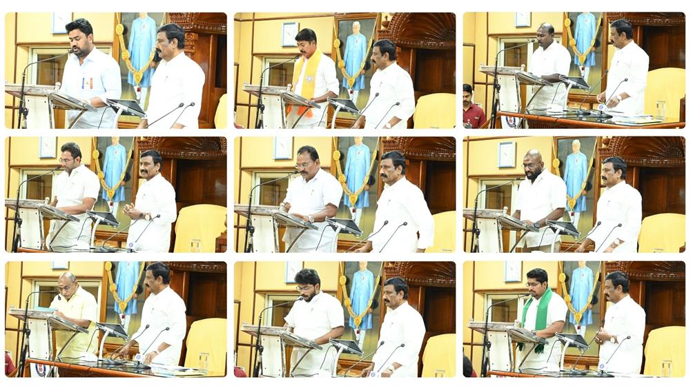 The Speaker pro tem of Puducherry, Thiru. A. Anbalagan had administered the oath to the newly elected legislators in 2026 Assembly Elections including Hon’ble Chief Minister and two Ministers as MLAs in the Puducherry Legislative Assembly on 20.05.2026(Wednesday)